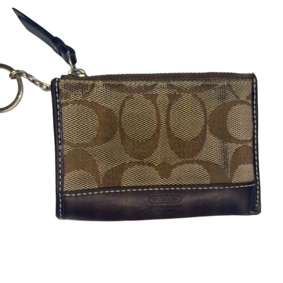 Coach Signature C Mini Coin Wallet Key Chain - Picture 1 of 9